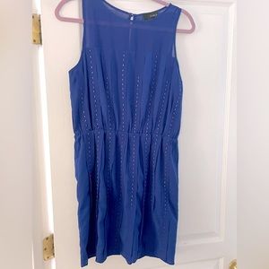Royal blue shirt dress with beautiful beaded detail.